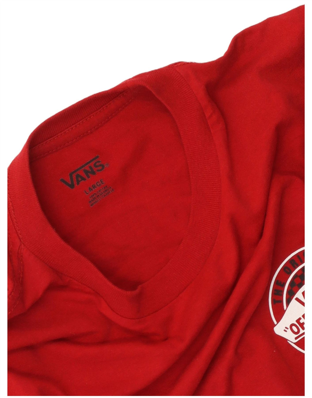 T-shirt grafica da donna Vans Top UK 14 grande rossa in cotone