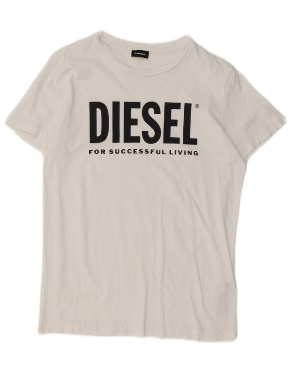 T-shirt grafica da uomo Diesel Top XS in cotone bianco