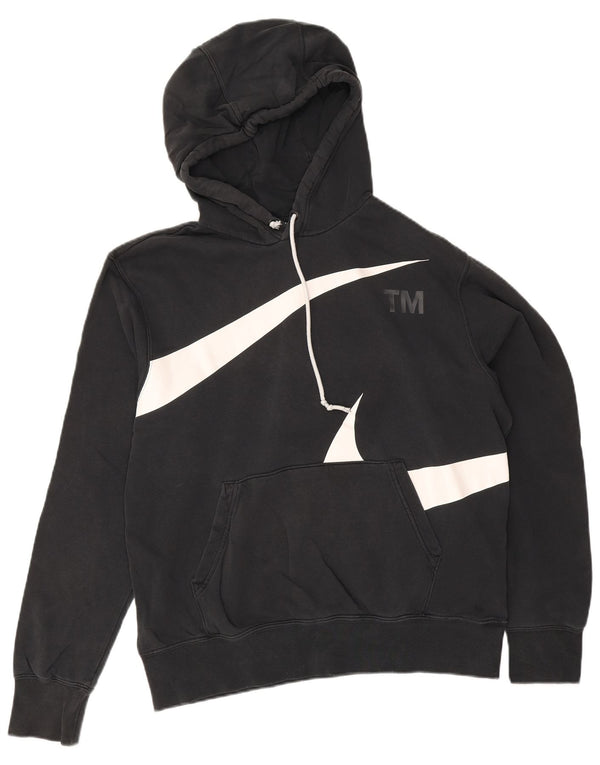 Felpa con cappuccio grafica Nike da uomo in cotone nero medio