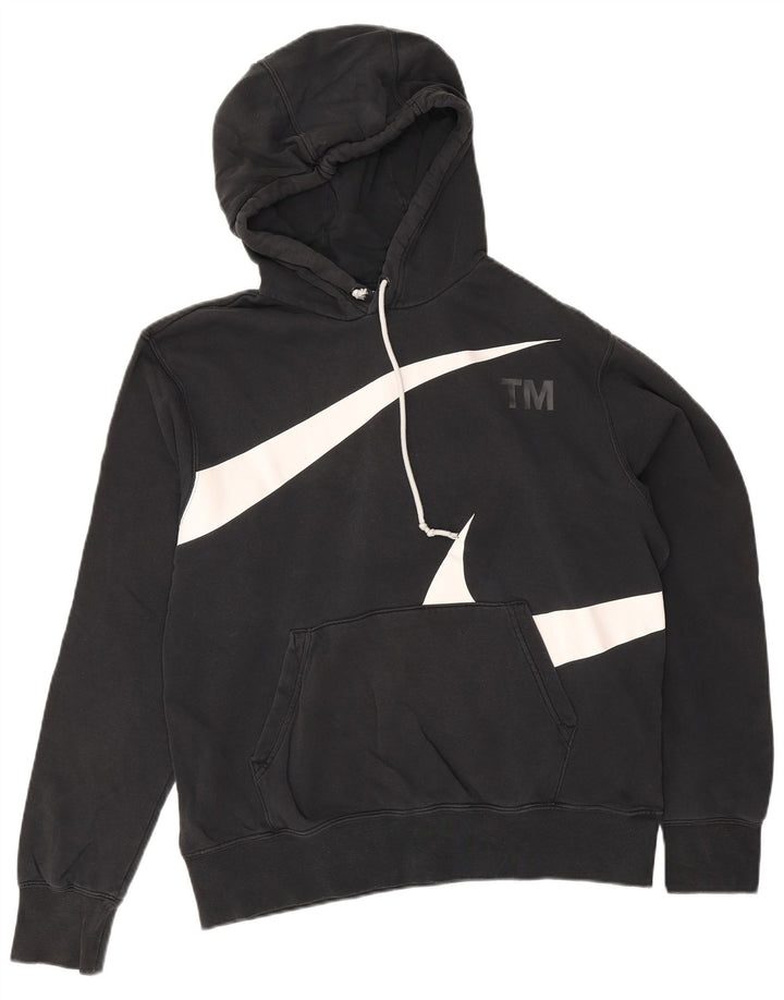 Felpa con cappuccio grafica Nike da uomo in cotone nero medio
