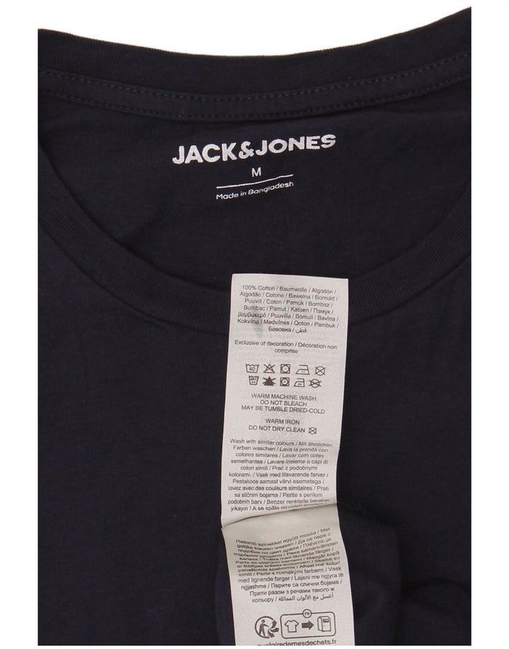 T-shirt grafica da uomo Jack & Jones Top in cotone blu navy medio
