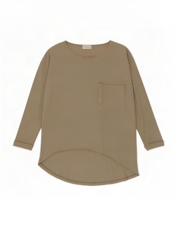 Top tunica a maniche lunghe da donna Zara UK 14 beige medio
