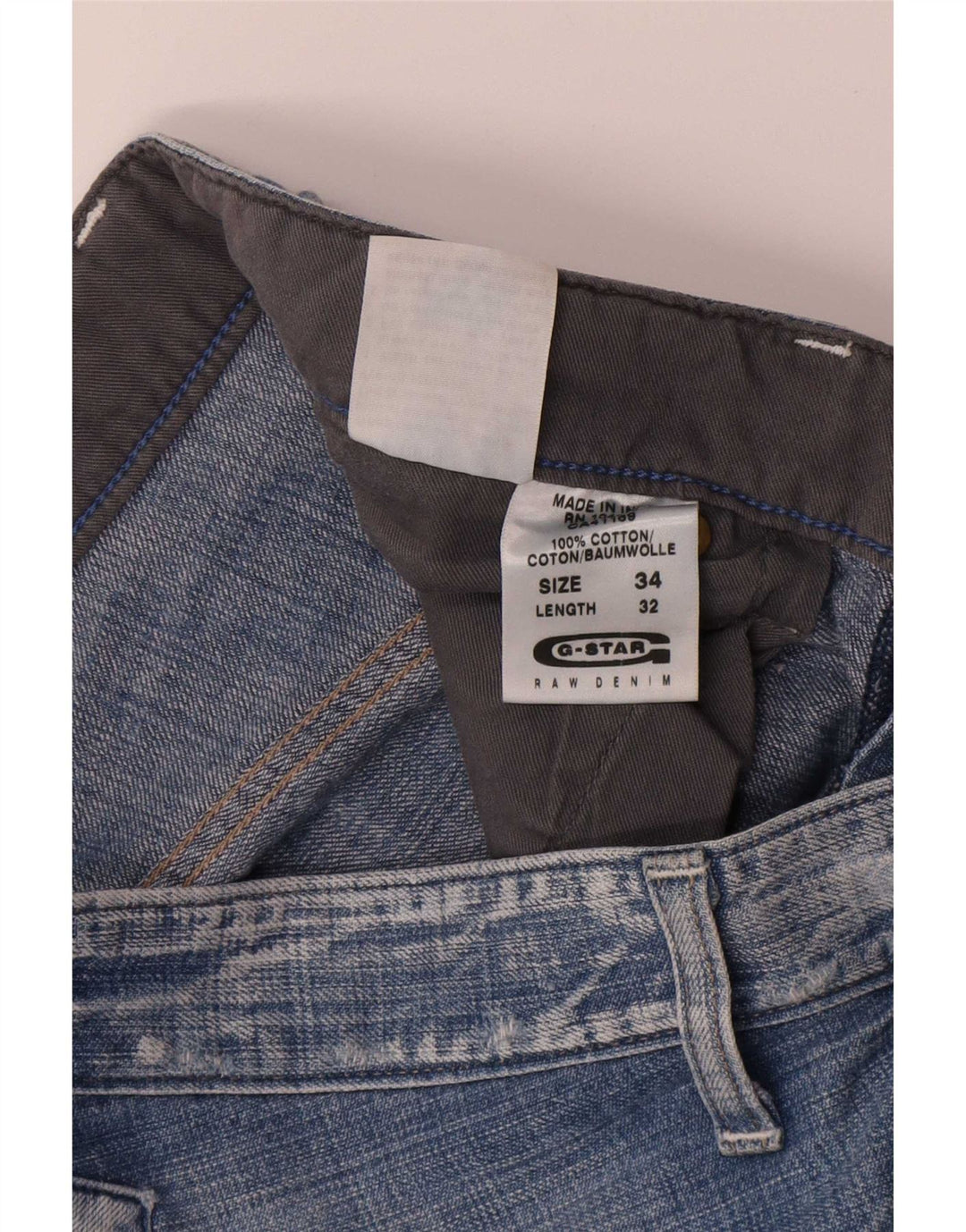Jeans dritti cargo da uomo G-Star W34 L32 cotone blu