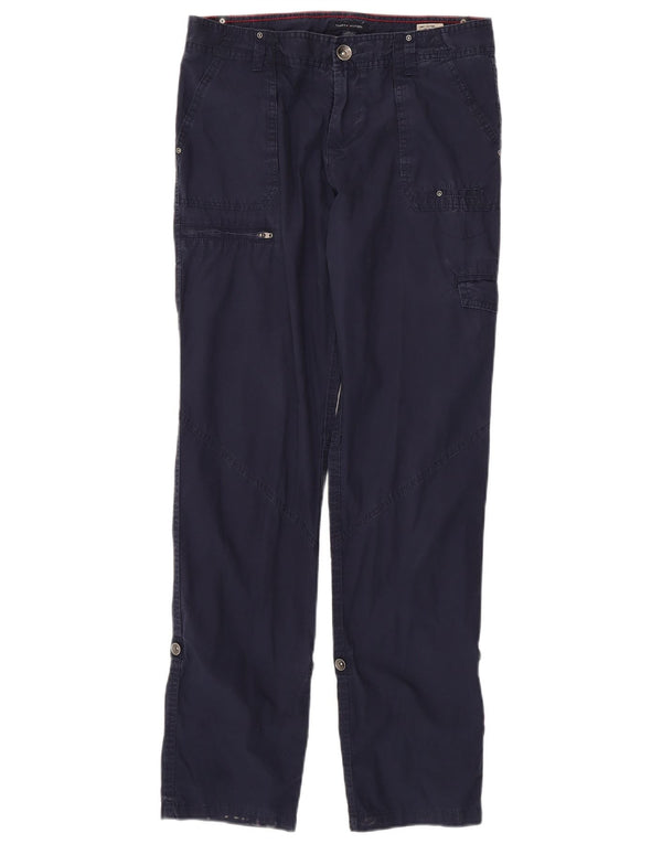 Pantaloni cargo dritti da donna Tommy Hilfiger US 4 Small W30 L31 Blu Navy