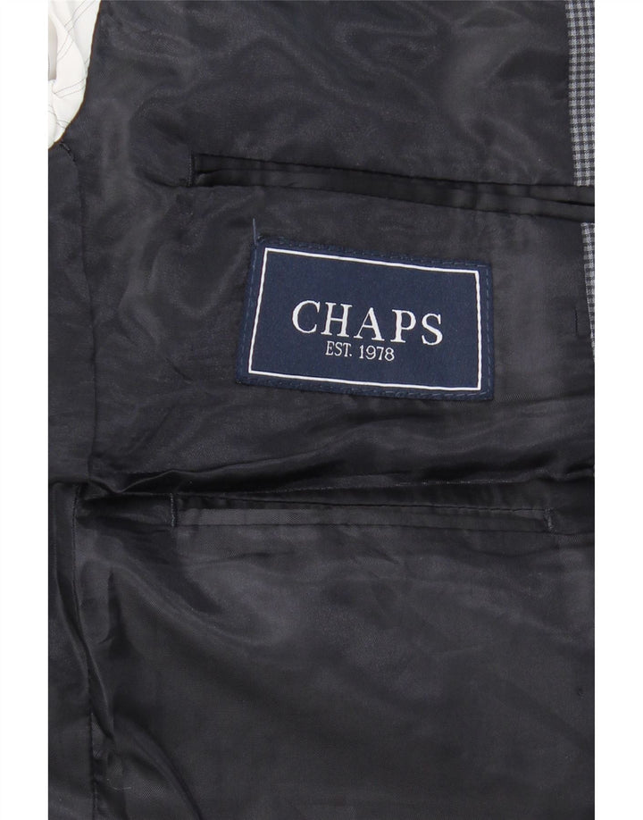 CHAPS Mens 2 Button Blazer Jacket UK 38 Medium Navy Blue Check Vintage Chaps and Second-Hand Chaps from Messina Hembry 