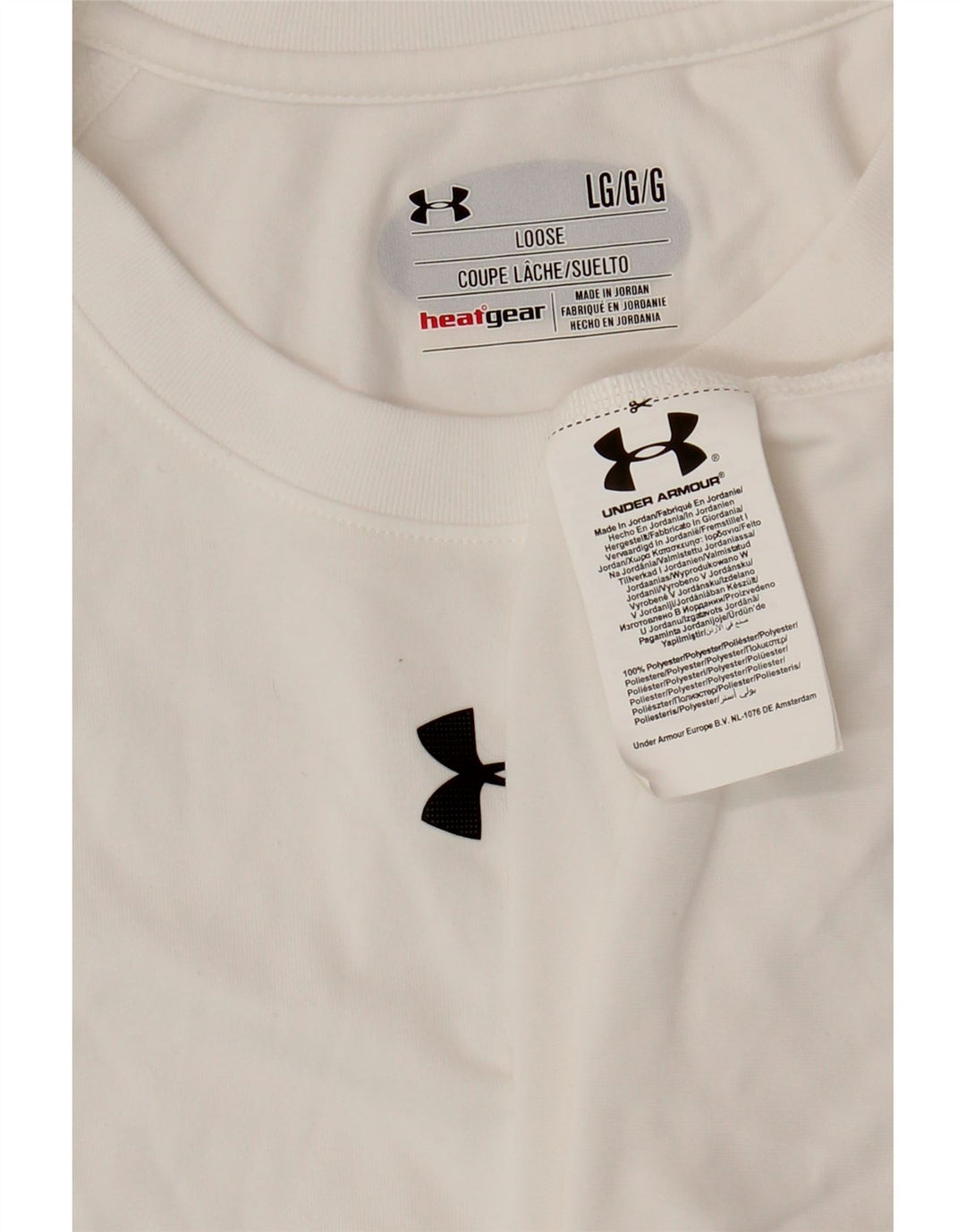 UNDER ARMOUR T-shirt Heat Gear da uomo, grande, in poliestere bianco