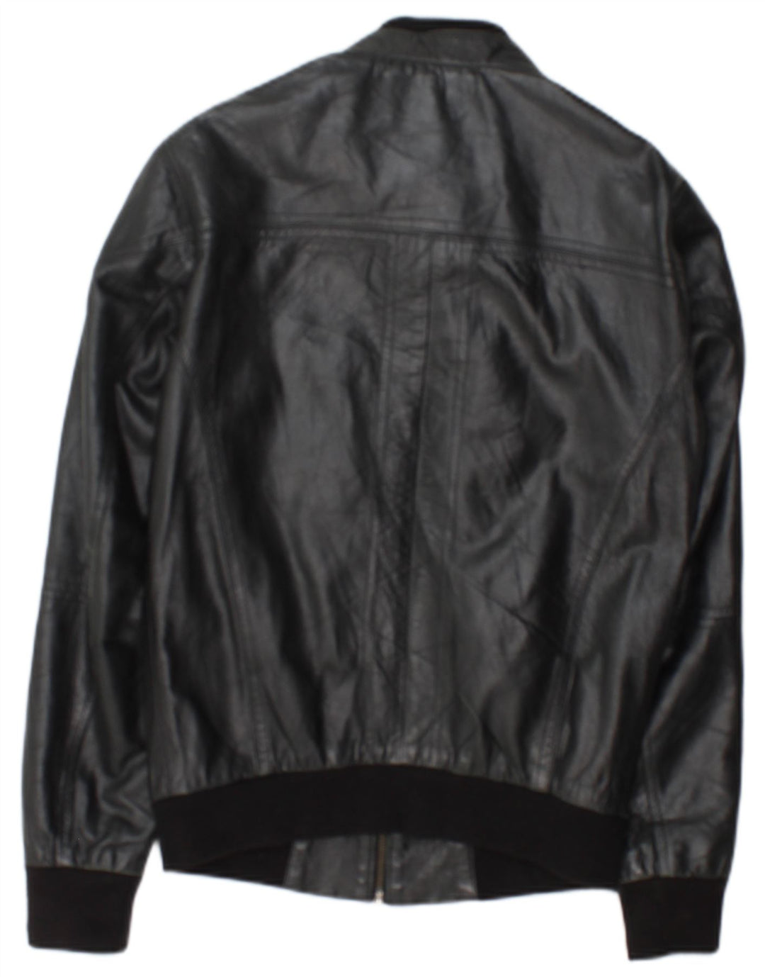Giacca in pelle vintage da uomo UK 36 piccola in pelle nera