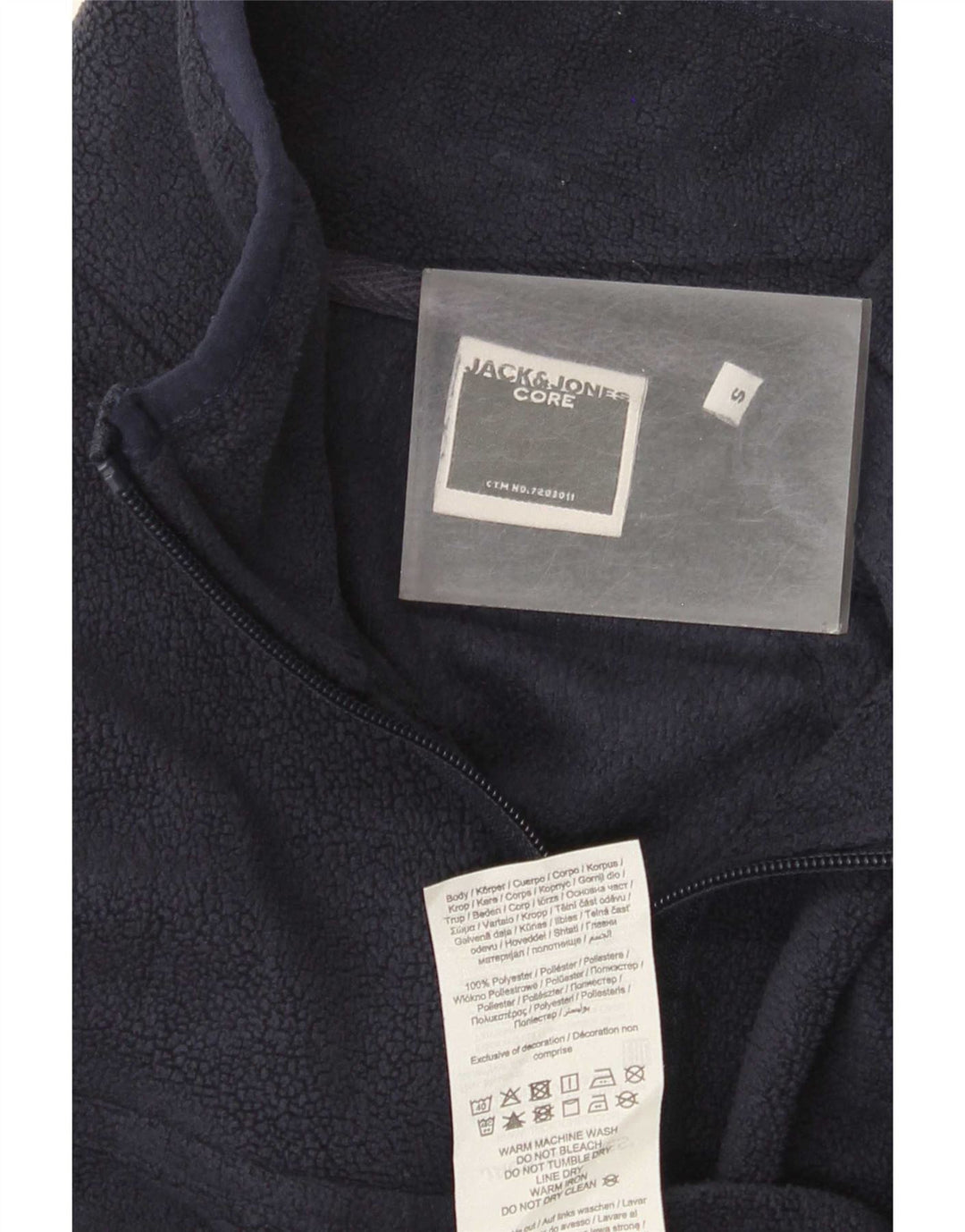 Maglione in pile da uomo Jack & Jones con zip e collo piccolo in poliestere blu navy