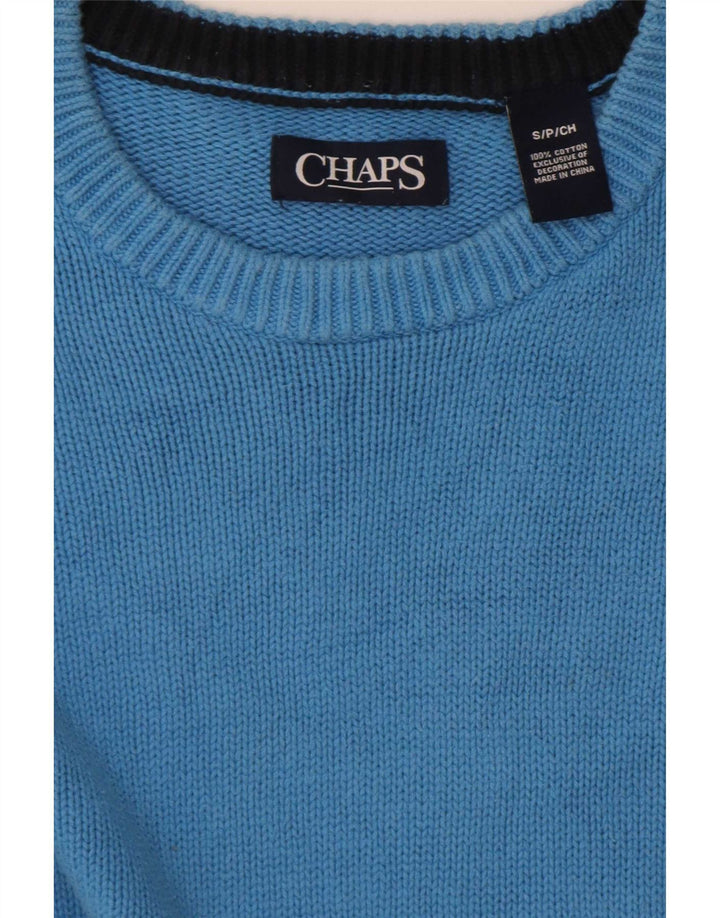 Chaps Uomo Maglione con scollo a barca Maglione piccolo in cotone blu
