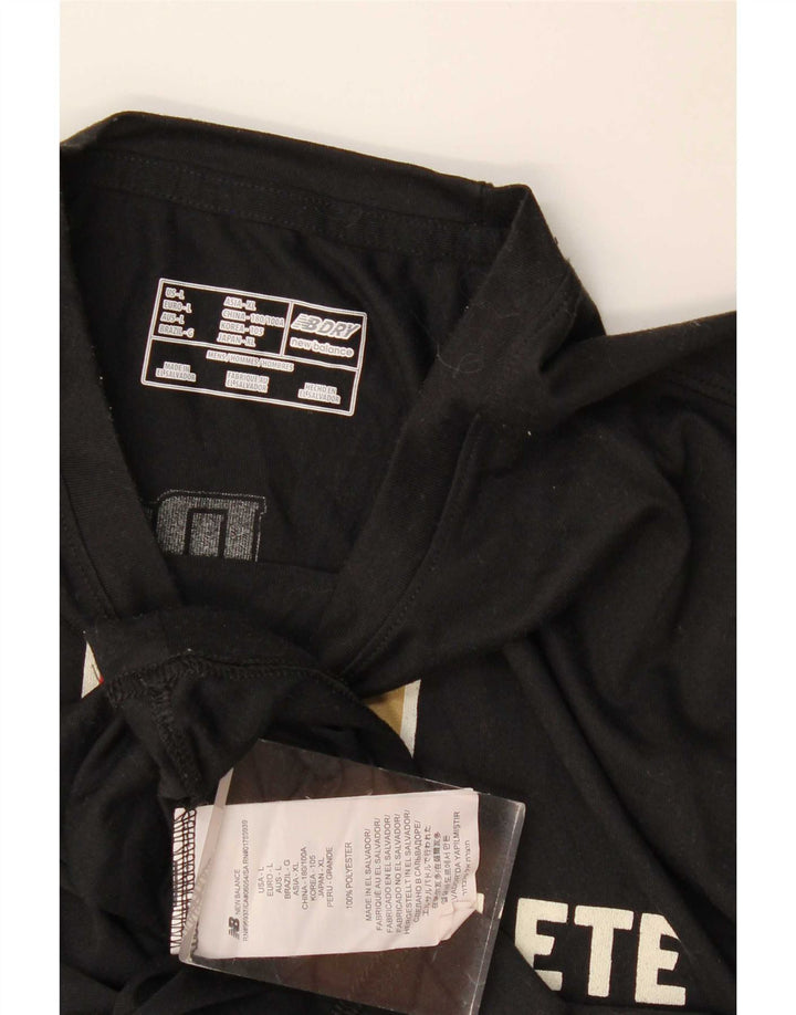 T-shirt grafica da uomo New Balance Top grande in poliestere nero