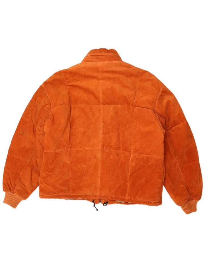 Giacca in pelle scamosciata con cappuccio da donna Fox UK 18 XL Arancione