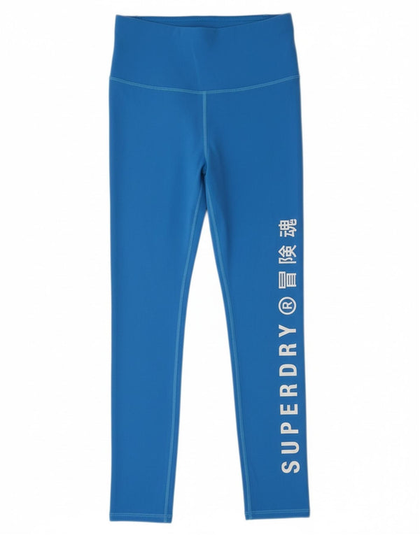 Leggings corti con grafica da donna Superdry UK 8 Small poliestere blu