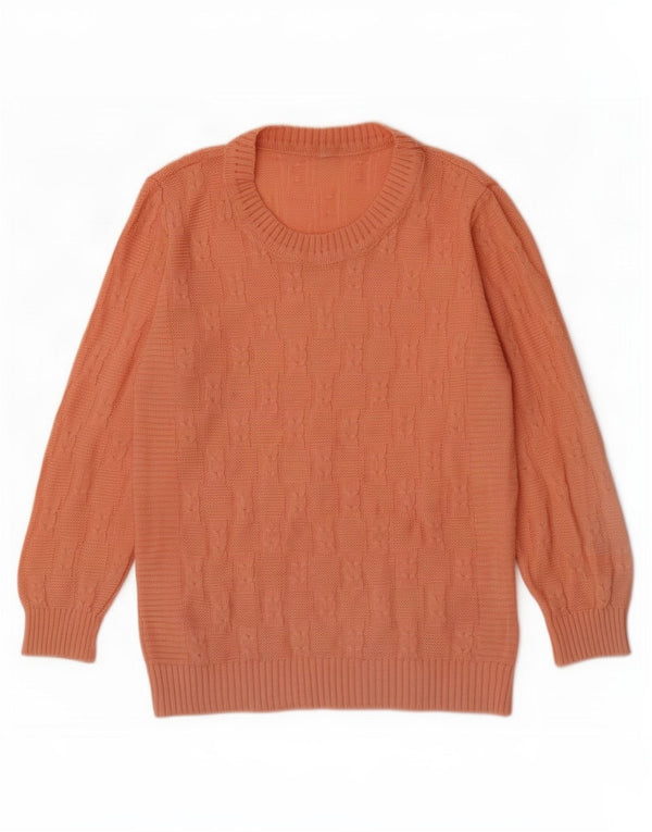 Maglione maglione vintage da donna con scollo a barca UK 14 Rosa medio