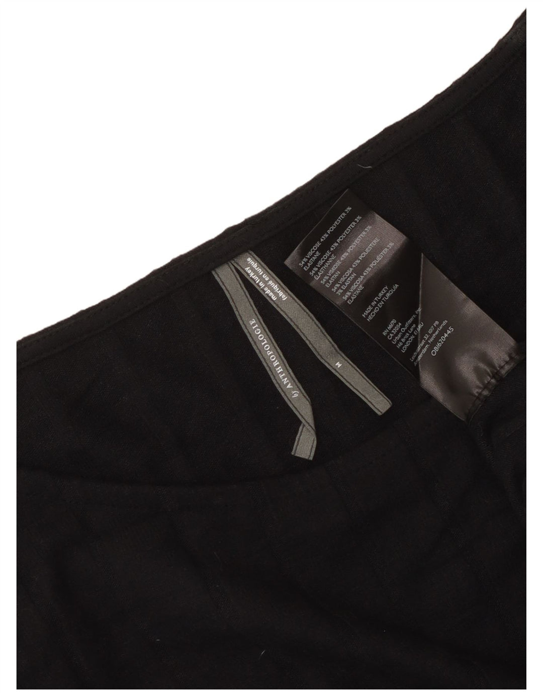 Top da donna a manica lunga Anthropologie UK 12 medio nero viscosa