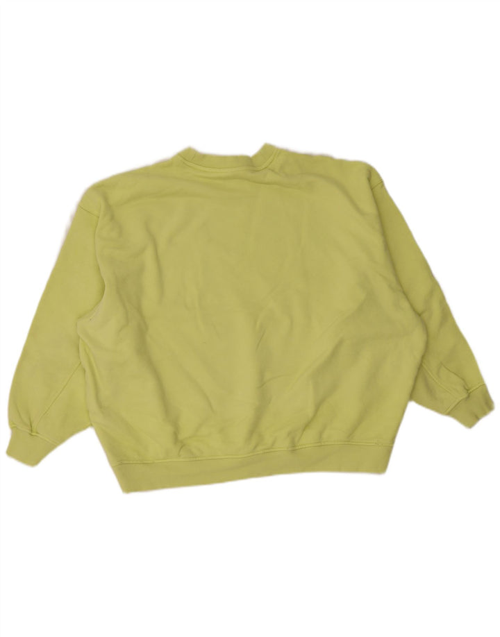 Felpa oversize da donna Adidas UK 10 piccola in cotone giallo