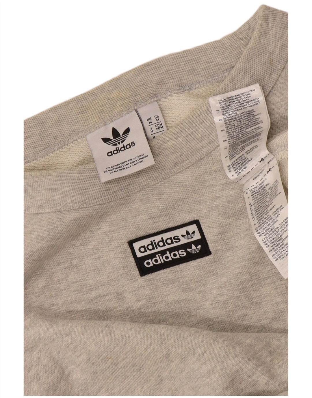 Felpa Adidas da uomo vestibilità ampia, maglione, cotone chiazzato grigio medio