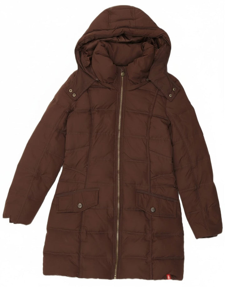 Cappotto imbottito con cappuccio da donna EDC UK 14 Poliestere marrone medio