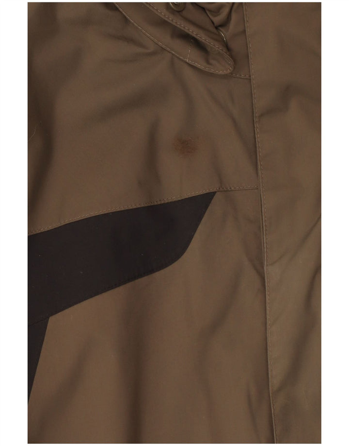 Giacca antipioggia con cappuccio da uomo Jack Wolfskin UK 36/38 Medium Khaki Colourblock