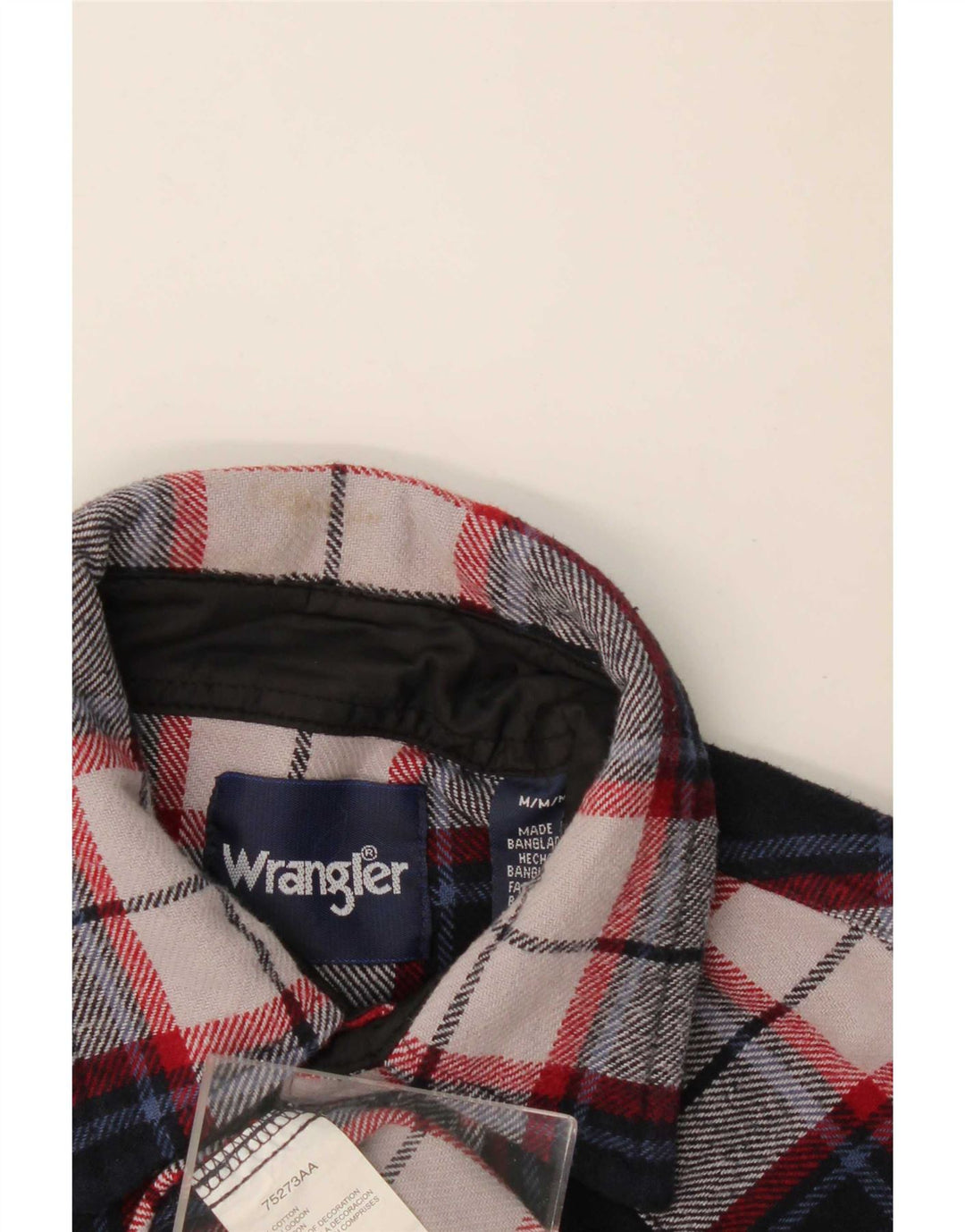 Camicia da uomo in flanella Wrangler, cotone medio a quadri blu navy