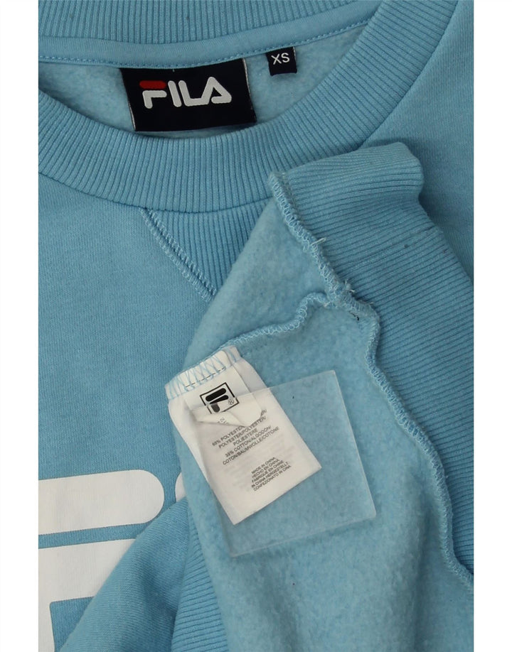 Felpa grafica da uomo Fila Jumper XS blu poliestere