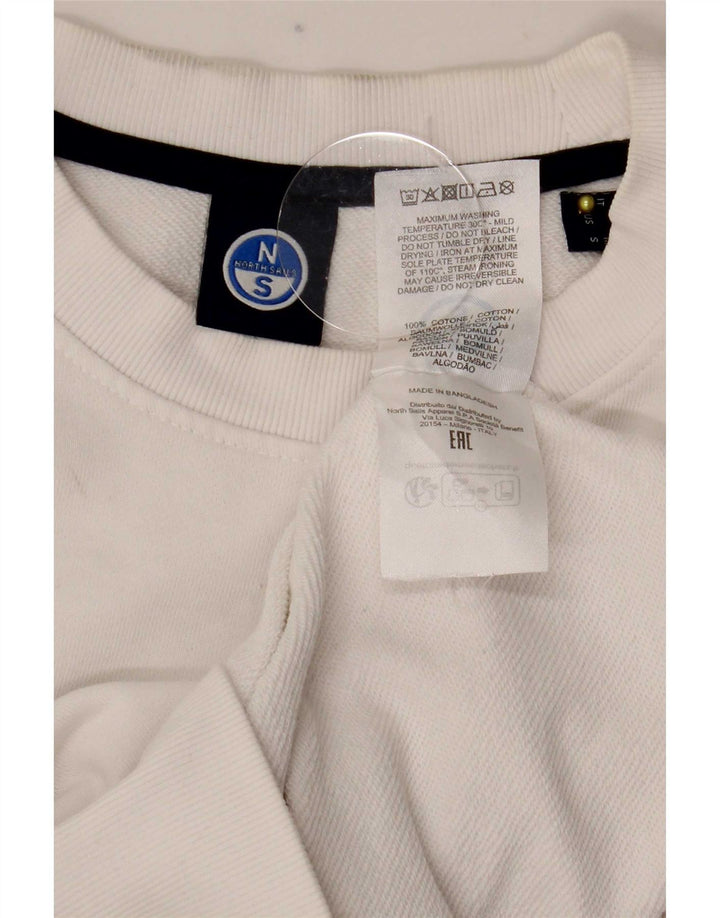 Felpa grafica da uomo North Sails, piccola, in cotone bianco