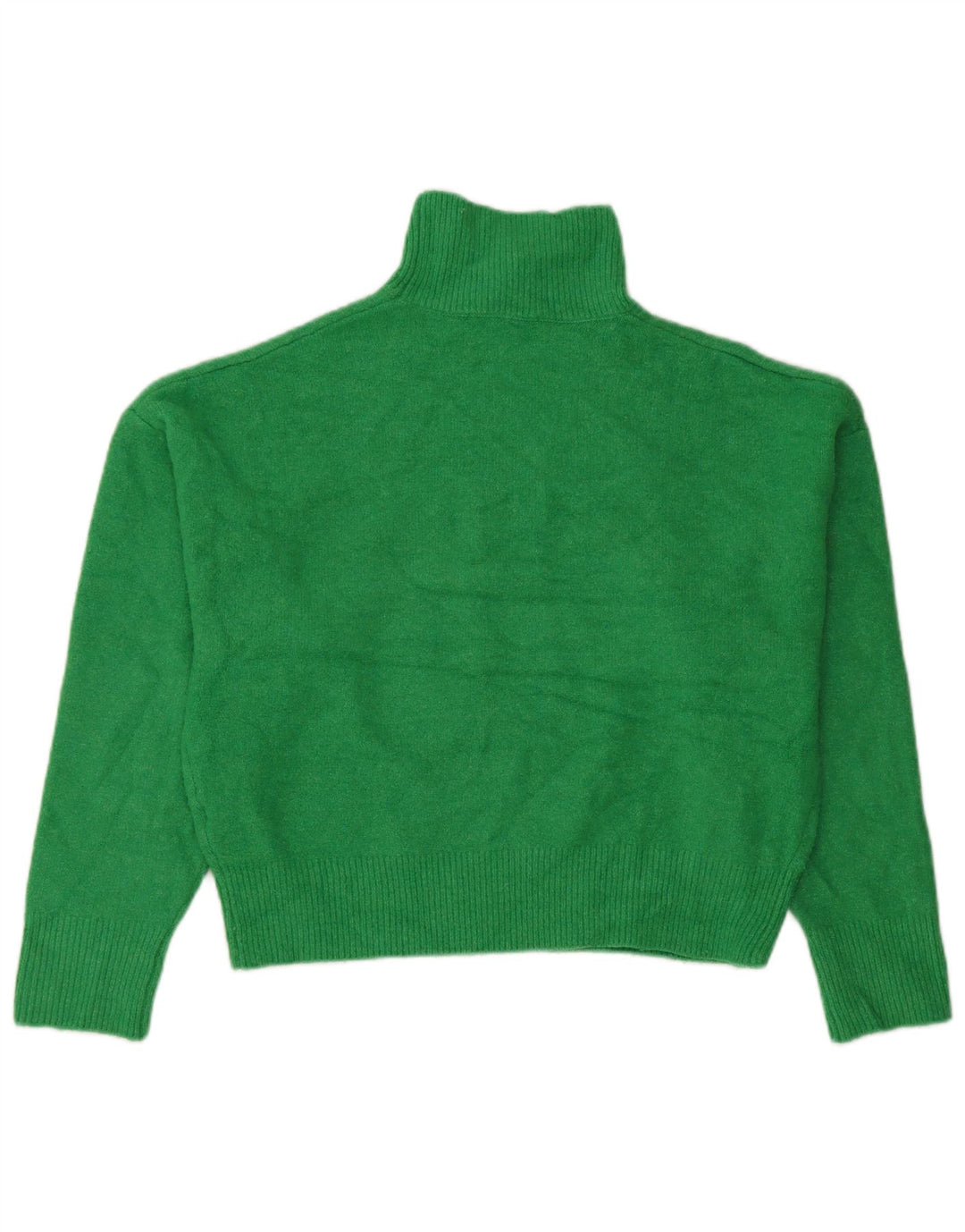 Maglione corto oversize a collo alto corto da donna Zara UK 6 XS verde