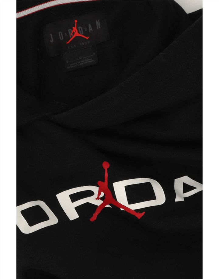 Felpa con cappuccio grafica Jordan da uomo grande nera