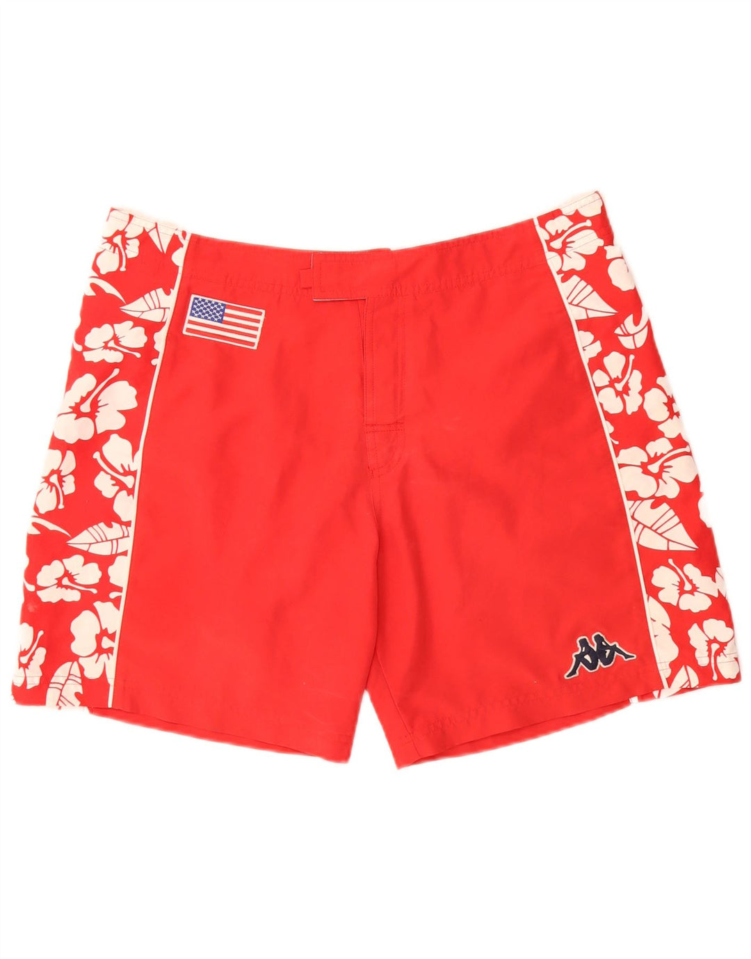 Pantaloncini da bagno grafici da uomo Kappa grandi in poliestere floreale rosso