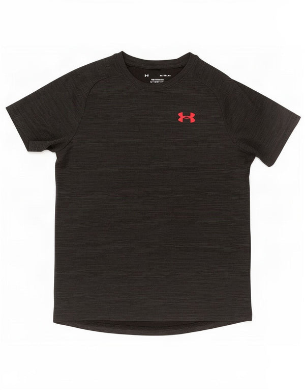 T-shirt da ragazzo Under Armour Top 11-12 anni grande gessato nero