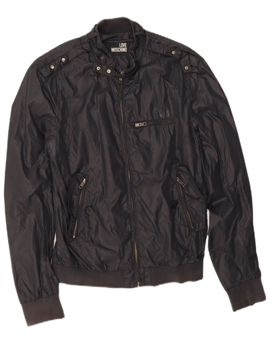 Giubbotto bomber da uomo Moschino UK 38 medio nero in poliammide