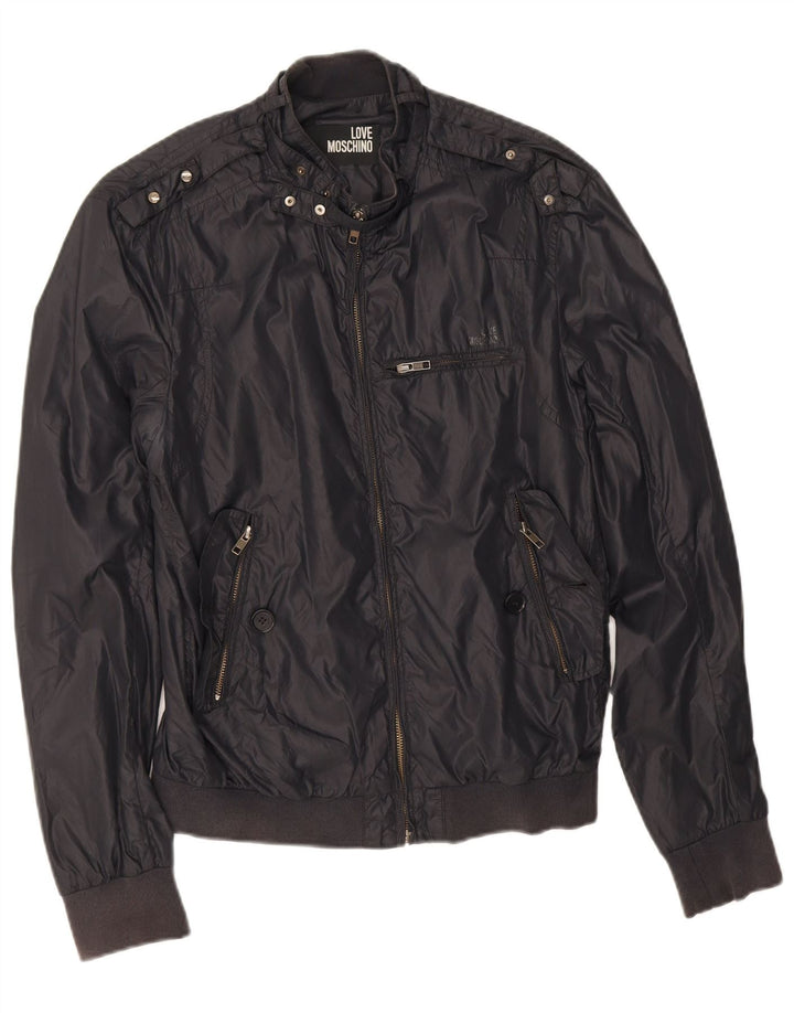 Giubbotto bomber da uomo Moschino UK 38 medio nero in poliammide