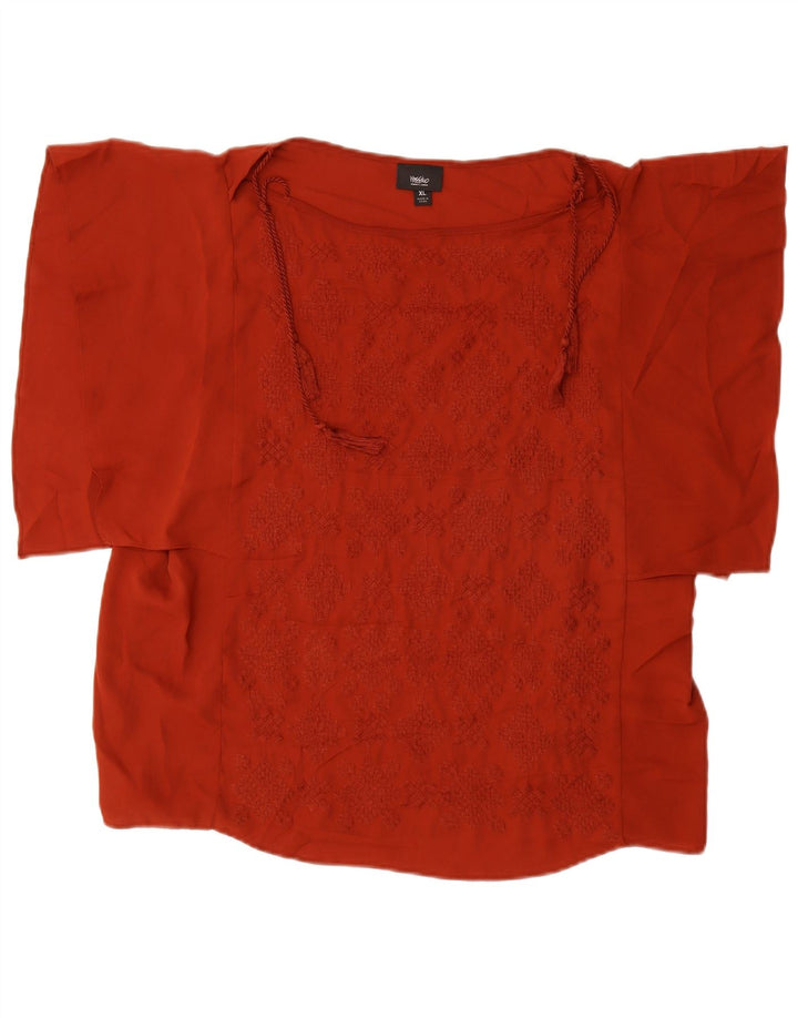 MOSSIMO Camicetta a pipistrello da donna Top UK 18 XL Poliestere geometrico marrone