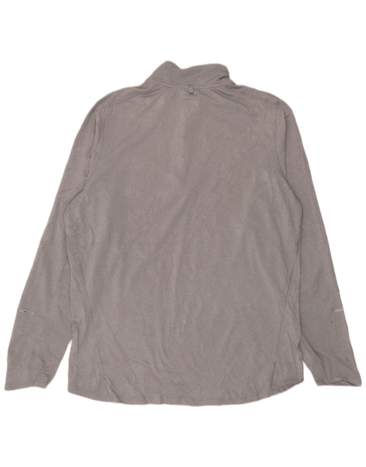 Nike Uomo Dri Fit Pullover Pullover Tuta Top Large Grigio Poliestere