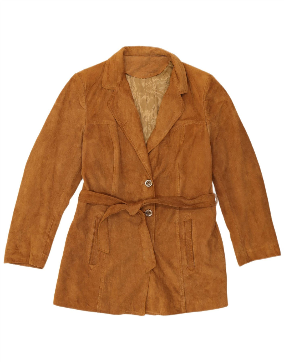 VINTAGE Womens Suede Jacket IT 48 XL Brown