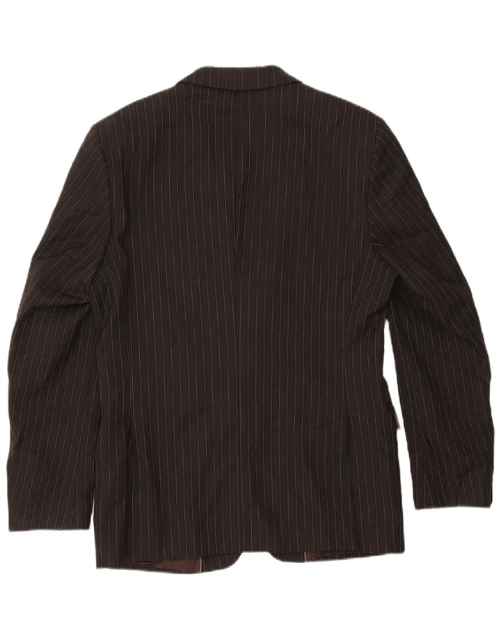 Giacca blazer da uomo a 2 bottoni Zara EU 50 Rayon gessato marrone medio