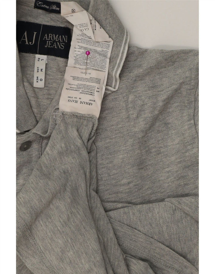 Polo Armani Jeans Uomo Extra Slim Fit Cotone Grigio Medio