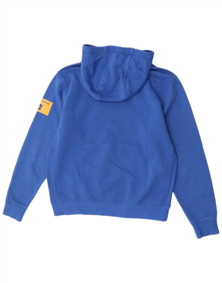 Felpa con cappuccio grafica Nike da uomo in cotone blu medio