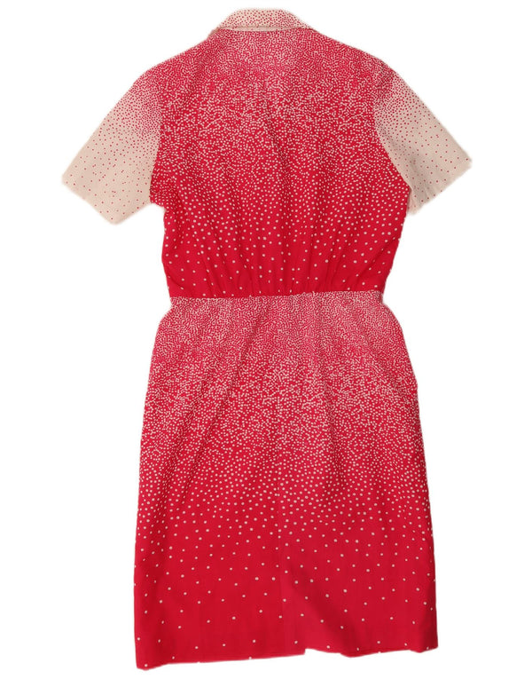 J.Tiktiner Abito camicia a maniche corte da donna UK 14 Medio Rosso maculato