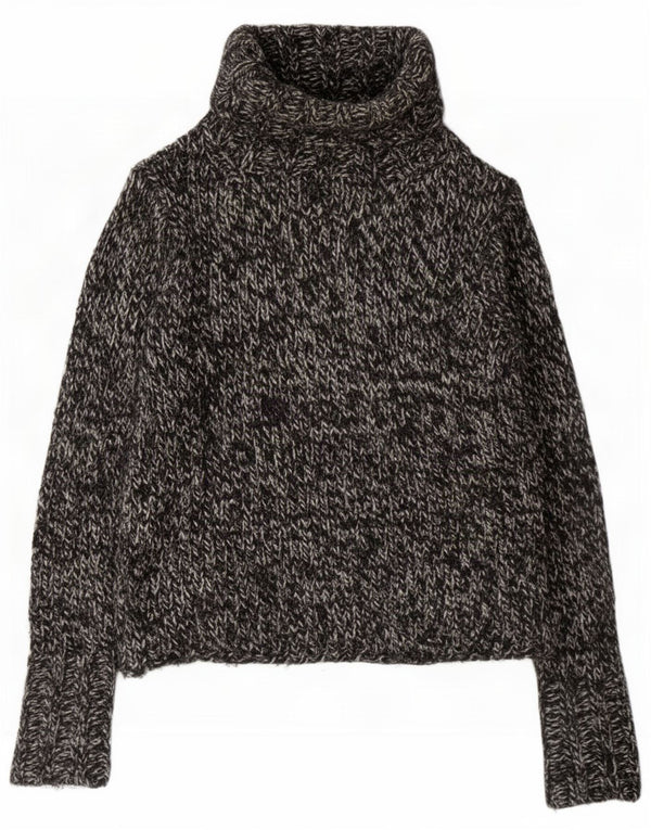 Maglione maglione oversize da donna Gap con collo alto UK 10 piccolo nero chiazzato