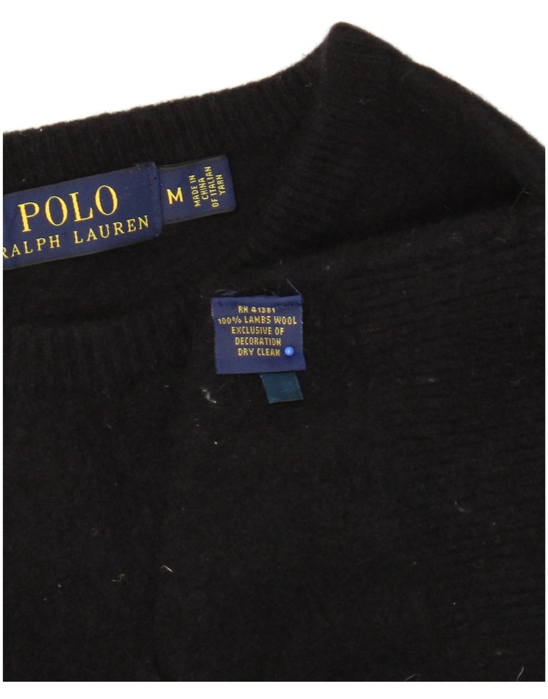 POLO RALPH LAUREN Maglione da donna con scollo a barca UK 12 Medio Nero