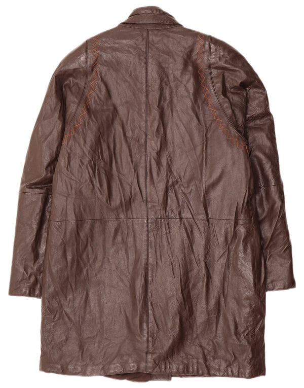 Cappotto in pelle da donna VINTAGE UK 14 Marrone medio