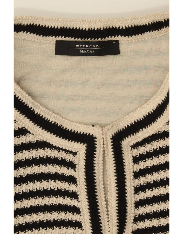 Maglione cardigan da donna Max Mara UK 14 medio nero a righe