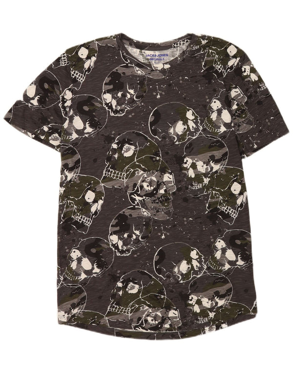Jack & Jones T-shirt grafica slim fit da uomo XL grigio gotico