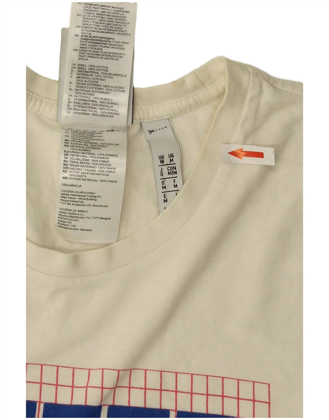 T-shirt grafica da uomo Adidas Top in cotone bianco sporco medio