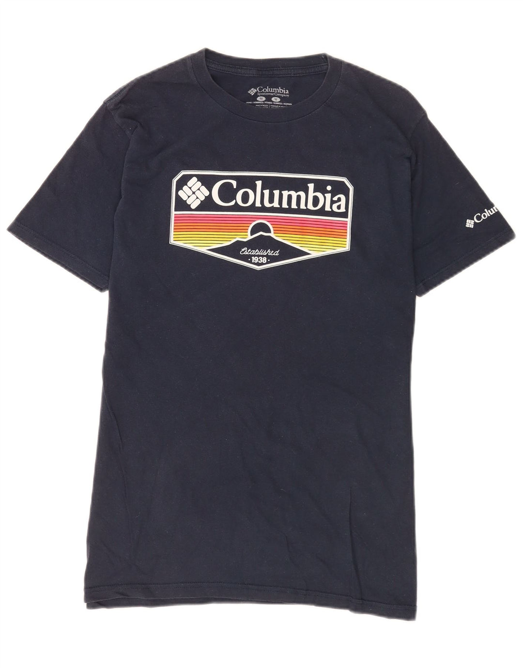 T-shirt grafica da uomo Columbia Top in cotone blu navy medio
