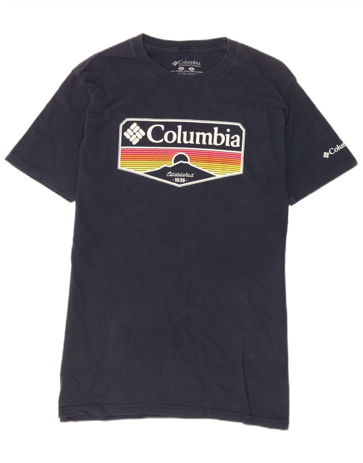 T-shirt grafica da uomo Columbia Top in cotone blu navy medio