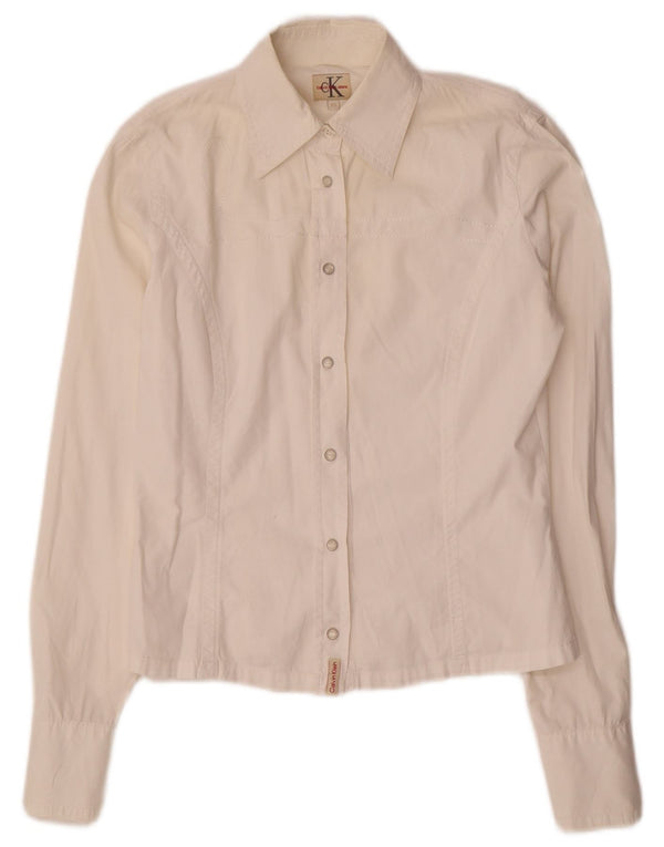 Camicia da donna Calvin Klein Jeans UK 6 XS cotone bianco
