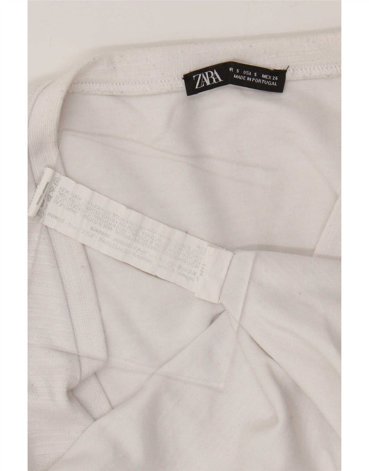Canotta oversize da donna Zara UK 10 piccola bianca in poliestere