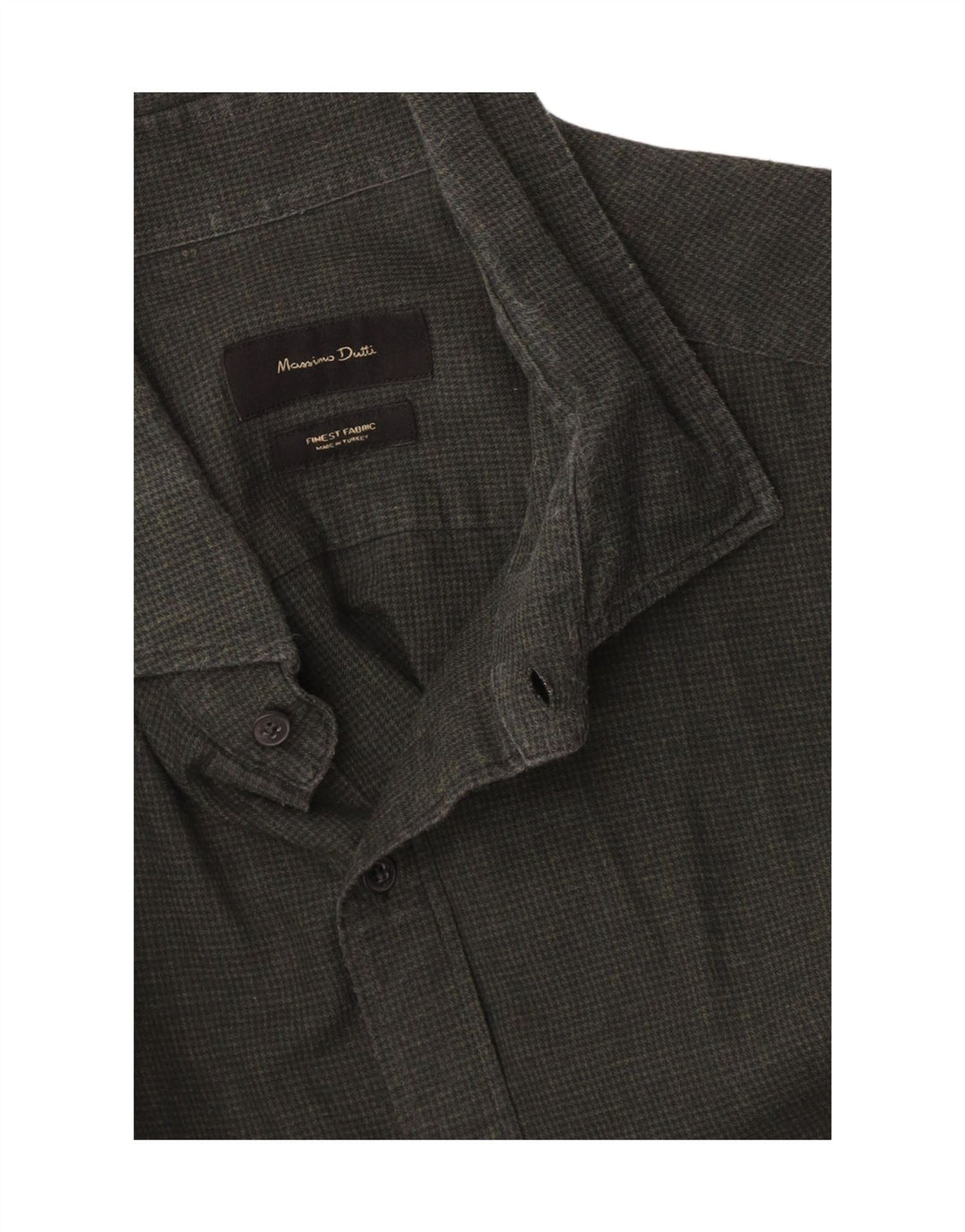 Camicia Uomo Massimo Dutti Pied De Poule Verde Medio
