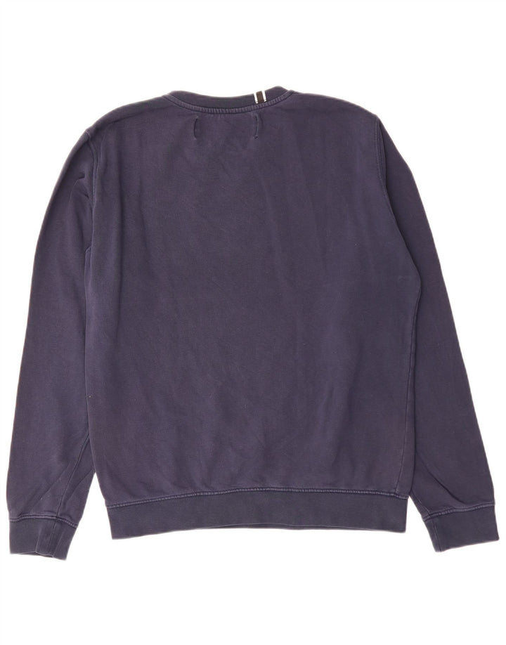 Replay Felpa con grafica da uomo Maglione medio in cotone blu navy